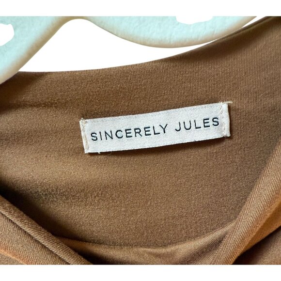 Sincerely Jules Brown Sleeveless Bodysuit Size, M - Picture 2 of 4